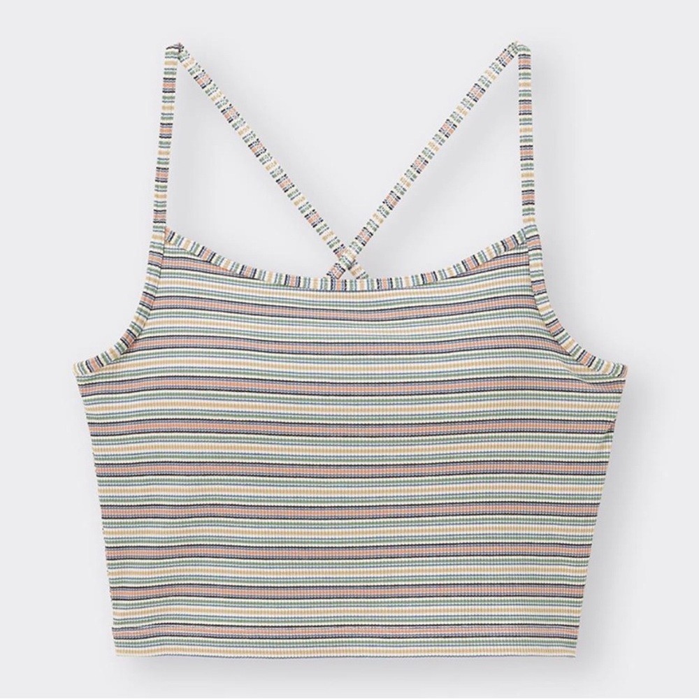 GU Women Bra-Feel 2Way Striped Cropped Camisole